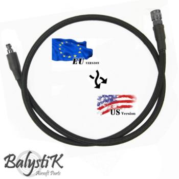 HPA Balystik adapter EU - US 8mm black braided line for HPA regulator